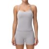 Cute Gym Yoga 2 Piece Outfits Sets for Women Workout Crop Tank Tops Athletic Shorts Lounge Wear Suit Clothes Summer