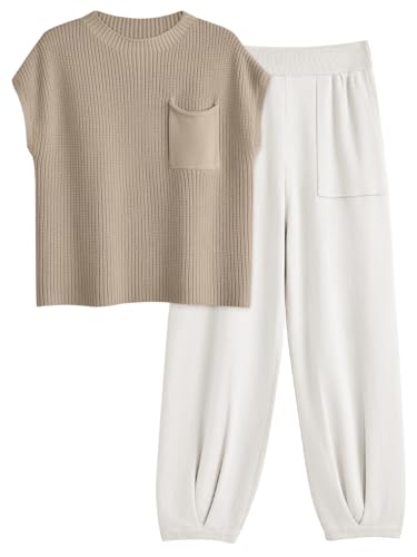 2 Piece Knit Sets For Women Trendy Sweatsuit Sets