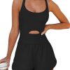 Women's Workout Athletic Romper Summer Sets Short Jumpsuits Onesie Running Outfits Exercise Gym 2025 Trendy Clothes