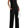 Women's 2 Piece Lounge Set 2025 Summer Casual Loose Tank Top Wide Leg Pants Matching Travel Outfits Tracksuit