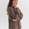 Women 2 Piece Outfits Sweatsuit Oversized Knit Pullover Sweater Tops Wide Leg Pants Lounge Set