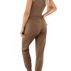 3 Piece Lounge Sets for Women Airplane Travel Outfits 2025 Fall Cardigan Sleeveless Top Pants Sets Matching Clothing