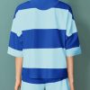 Womens 2 Piece Outfits Summer Striped Sweatshirt Workout Shorts Sets Matching Lounge Set Tracksuits