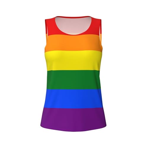 Rainbow Print Women's Workout Tank Top Quick-Drying Activewear Summer Fitness Outdoor Adventures