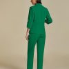 Pant Suits for Women Dressy 2 Piece Business Casual Outfits 3/4 Sleeve Blazer Straight Leg Pant Sets Office Work