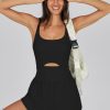 Women's Workout Athletic Romper Summer Sets Short Jumpsuits Onesie Running Outfits Exercise Gym 2025 Trendy Clothes