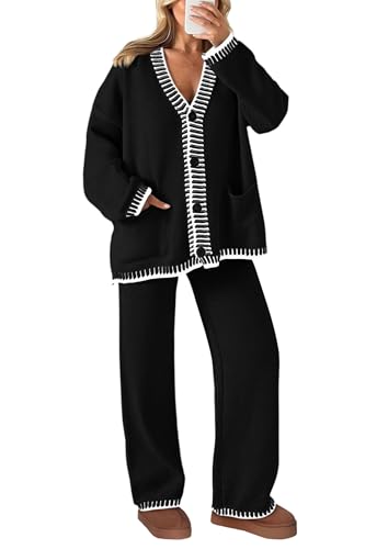 Lounge Sets for Women Fall 2025 Loungewear 2 Piece Outfits Cardigan Sweaters Track Suit Matching Winter Clothing