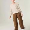 Girls' Clothes Long Sleeve Ribbed Knit Ruched Tops & Camo Jogger Pants Sets Fall Outfits with Pockets Size 6-14Y