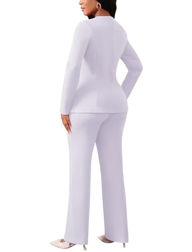 Pant Suits for Women Dressy Long Sleeve Blazer Jackets and High Waisted Wide Leg Pants Sets 2 Piece Work Outfit 2025