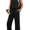 Two Piece Sets for Women Casual Travel Vacation Outfits Summer Wide Leg Pants Lounge Sets