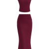 Skirt Sets Women 2 Piece Outfits Summer Outfits 2025 Going Out Crop Tops Long Maxi Skirts Beach Vacation Clothes