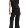 Two Piece Sets for Women Casual Travel Vacation Outfits Summer Wide Leg Crop Pants Lounge Sets
