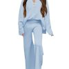 Girls 2 Piece Outfit Set Long Sleeve Button Knit Pullover Sweater Top and Wide Leg Pants Sweatsuit 5-14 Years