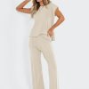 2 Piece Sets for Women Summer Vacation 2025 Lounge Outfits Matching Two Pcs Spring Knit Tracksuits Sweat Suits