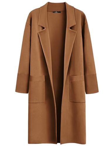 Women's Long Dressy Cardigan Sweaters Fall Oversized Cozy Jacket Outfits 2025 Date Night Winter Trench Coats