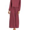 Women's Summer 2 Piece Outfits Round Neck Crop Basic Top Cropped Wide Leg Pants Set Jumpsuits