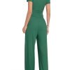 Women's Summer 2 Piece Outfits Square Neck Short Sleeve Tops High Waisted Wide Leg Pants Casual Matching Sets