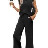 Two Piece Sets for Women Casual Travel Vacation Outfits Summer Wide Leg Crop Pants Lounge Sets