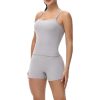 Cute Gym Yoga 2 Piece Outfits Sets for Women Workout Crop Tank Tops Athletic Shorts Lounge Wear Suit Clothes Summer