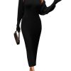 Women's Fall 2 Piece Outfits Knit Long Sleeve Cropped Cardigan Pullover Sweater Maxi Dress Sets Winter Clothing