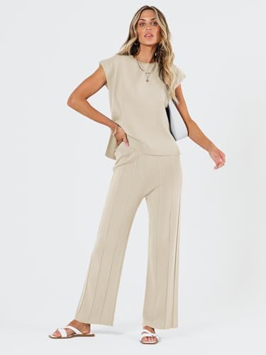 2 Piece Sets for Women Summer Vacation 2025 Lounge Outfits Matching Two Pcs Spring Knit Tracksuits Sweat Suits
