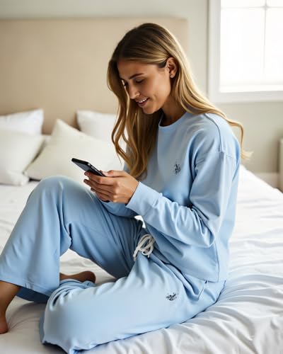 Lounge Sets for Women, Tracksuit Sets for Women 2 Piece with Top and Wide Leg Sweatpants for Spring