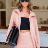 EXLURA Womens 2 Piece Sets Workout Zip Up Sweatshirts Matching Skort Skirt Sweatsuits Sweat Set Fall Tracksuit Pockets 2025
