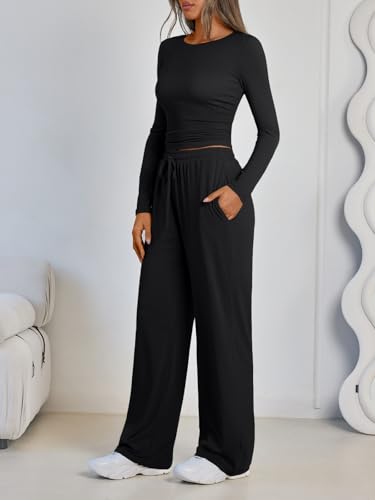2 Piece Lounge Sets for Women Fall Outfits 2025 Two Piece Travel Sweatsuits Business Casual Fashion Clothes