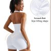 2 Piece Workout Sets for Women Halter Sports Bra Tank Gym Biker Shorts Outfits