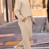 Two Piece Sets for Women Lounge Sets Casual V Neck Sweatshirt and Wide Leg Sweatpants Matching Sets Women Clothing