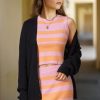 Women's Non See Through 2 Piece Sets Early Fall Tank Top and Midi Skirt Knit Outfits