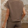 Women's 2 Piece Outfits Sweatsuit Casual Short Sleeve Pullover Tops and Drawstring Shorts Pants Lounge Sets