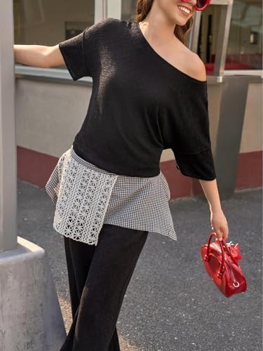 Women's 2 Piece Travel Outfits Casual Short Sleeve Knit Sweater Set Wide Leg Pants Lounge Sets Tracksuit