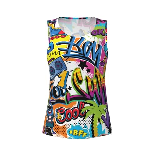 Colorful Pattern Print Women's Workout Tank Top Quick-Drying Activewear Summer Fitness Outdoor Adventures