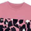 Girls Clothes Leopard Patchwork Sweatshirt Elastic Waist Sweatpants with Pockets 2PCs Girls' Clothing Sets