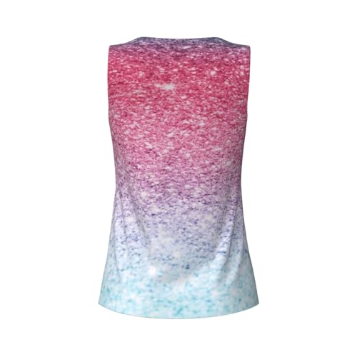 Blue Red and Purple Pastel Colors Print Women's Workout Tank Top Quick-Drying Activewear Summer Fitness Outdoor