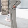 Women's 2 Piece Outfits 2024 Winter Fashion Tracksuits Long Sleeve Pullover Tops Straight Leg Pants Lounge Sets
