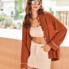 Womens Pajama Sets Long Sleeve Ribbed Knit Lounge Set Button Down Soft 2 Piece Pjs With Pockets