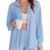 2 Piece Sets for Women Lounge Sets Button Down Matching Shorts Sets with Pockets Swiss Dot Outfits