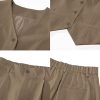 Pant Suits for Women Dressy Casual 2 Piece Sets Sleeveless Blazer Vest with High Rise Wide Leg Pants Work Office