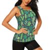 Cute Cactus Seamless Illustration Print Women's Workout Tank Top Quick-Drying Activewear Summer Fitness Outdoor