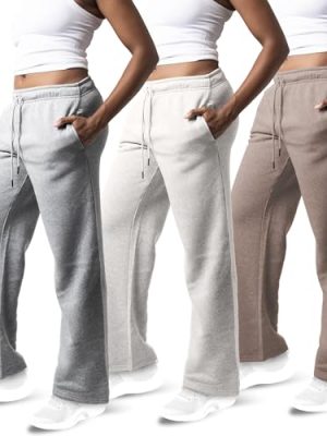 3 Pack Sweatpants Women, Wide Leg Womens Sweatpants, Workout - Yoga Pants (Available in Plus)