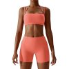Women's Workout Sets 2 Piece Yoga Outfit High Waisted Biker Shorts Leggings Sports Bra Gym Fitness Clothes Tracksuit