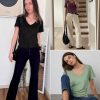 Womens Tops Shirts for Women Short Sleeve V Neck Tee Summer Fashion Trendy Soft Casual Spring Clothes Outfits Beach