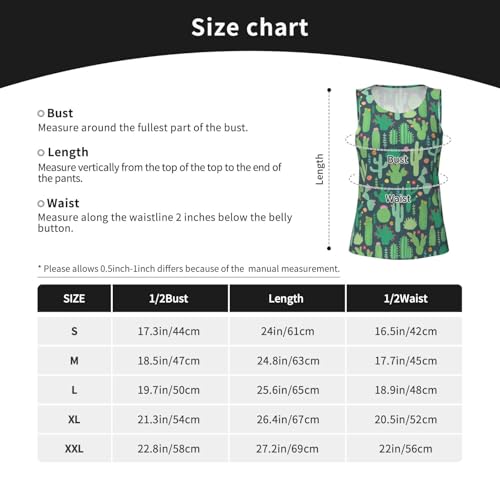 Cute Cactus Seamless Illustration Print Women's Workout Tank Top Quick-Drying Activewear Summer Fitness Outdoor