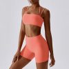 Women's Workout Sets 2 Piece Yoga Outfit High Waisted Biker Shorts Leggings Sports Bra Gym Fitness Clothes Tracksuit