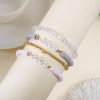 Mama Bracelets for Women Multilayer Polymer Clay Heishi Beaded Stackable Bracelets Set Boho Summer Beach Jewelry Mother's Day