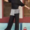 Women's 2 Piece Travel Outfits Casual Short Sleeve Knit Sweater Set Wide Leg Pants Lounge Sets Tracksuit