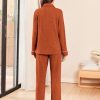 Womens Pajama Sets Long Sleeve Ribbed Knit Lounge Set Button Down Soft 2 Piece Pjs With Pockets
