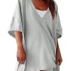 2 Piece Outfits for Women Reversible Oversized T Shirt Biker Shorts Sets Workout Tracksuit